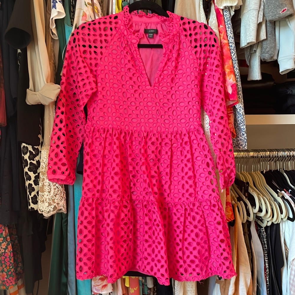 J. Crew Pink Eyelet Dress
